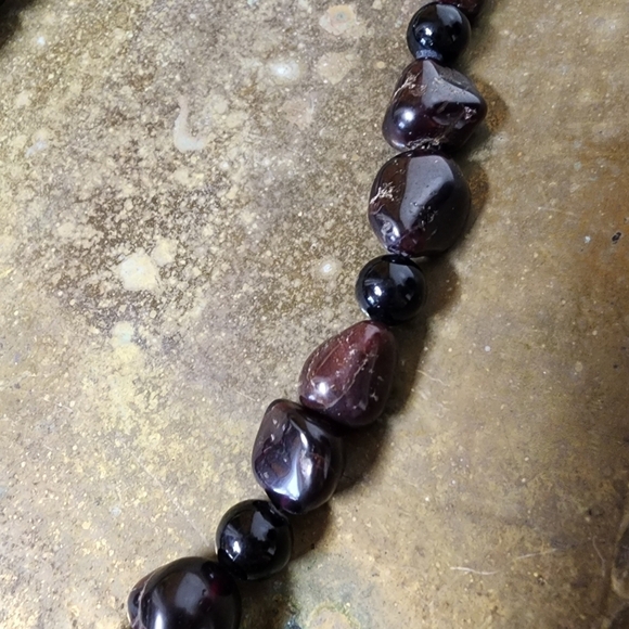 Vintage Tumbled Amethyst Chunky Necklace Polished Stone Raw Heavy Chakra 16" - Picture 3 of 12